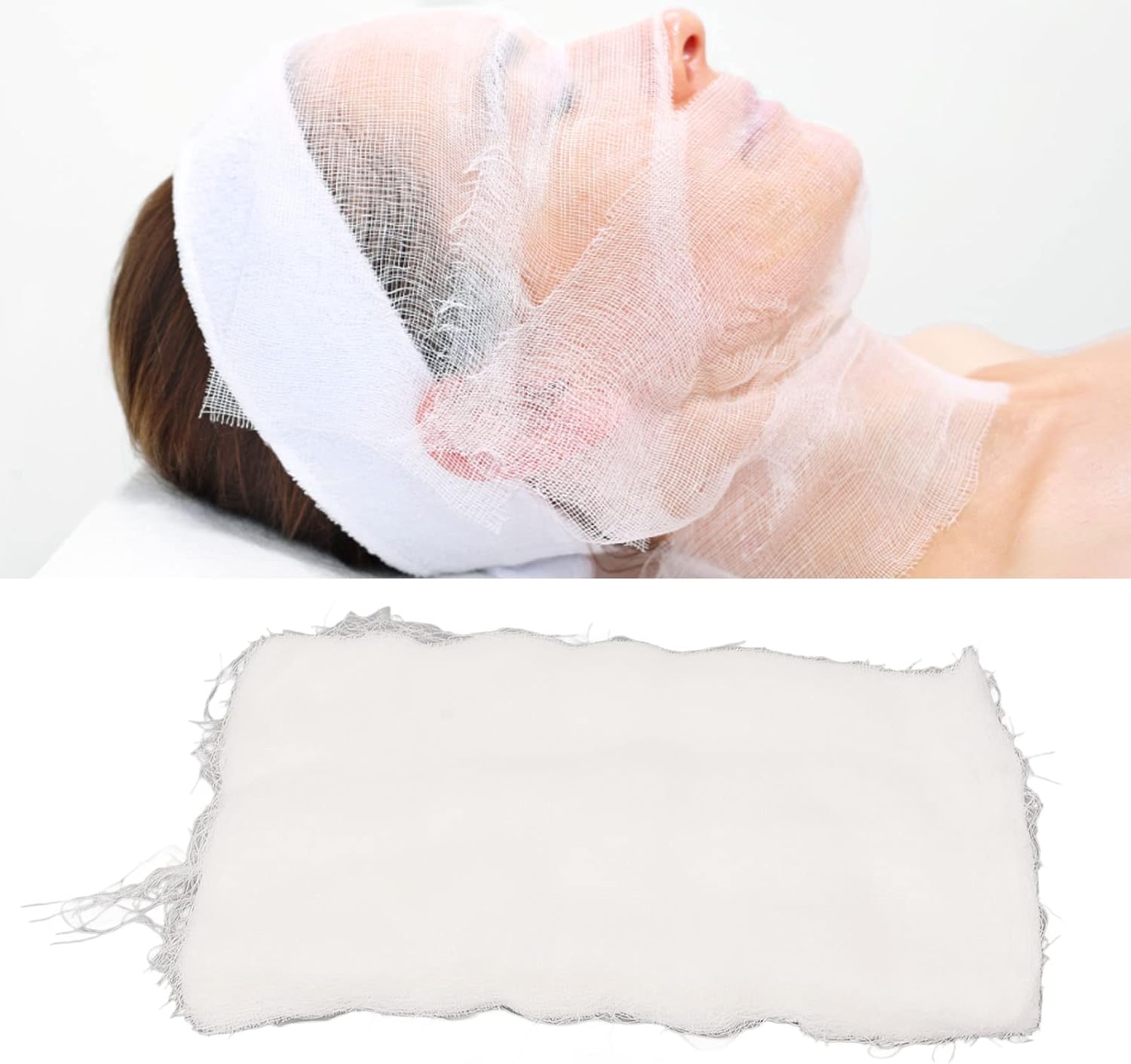 200 Sheets Disposable Beauty Gauze, Breathable Water Locked Facial Mask Gauze, Promote Absorption of Skin Care Products, Thin Full Cover SPA Gauze, Suitable for Spa Beauty Salon Home