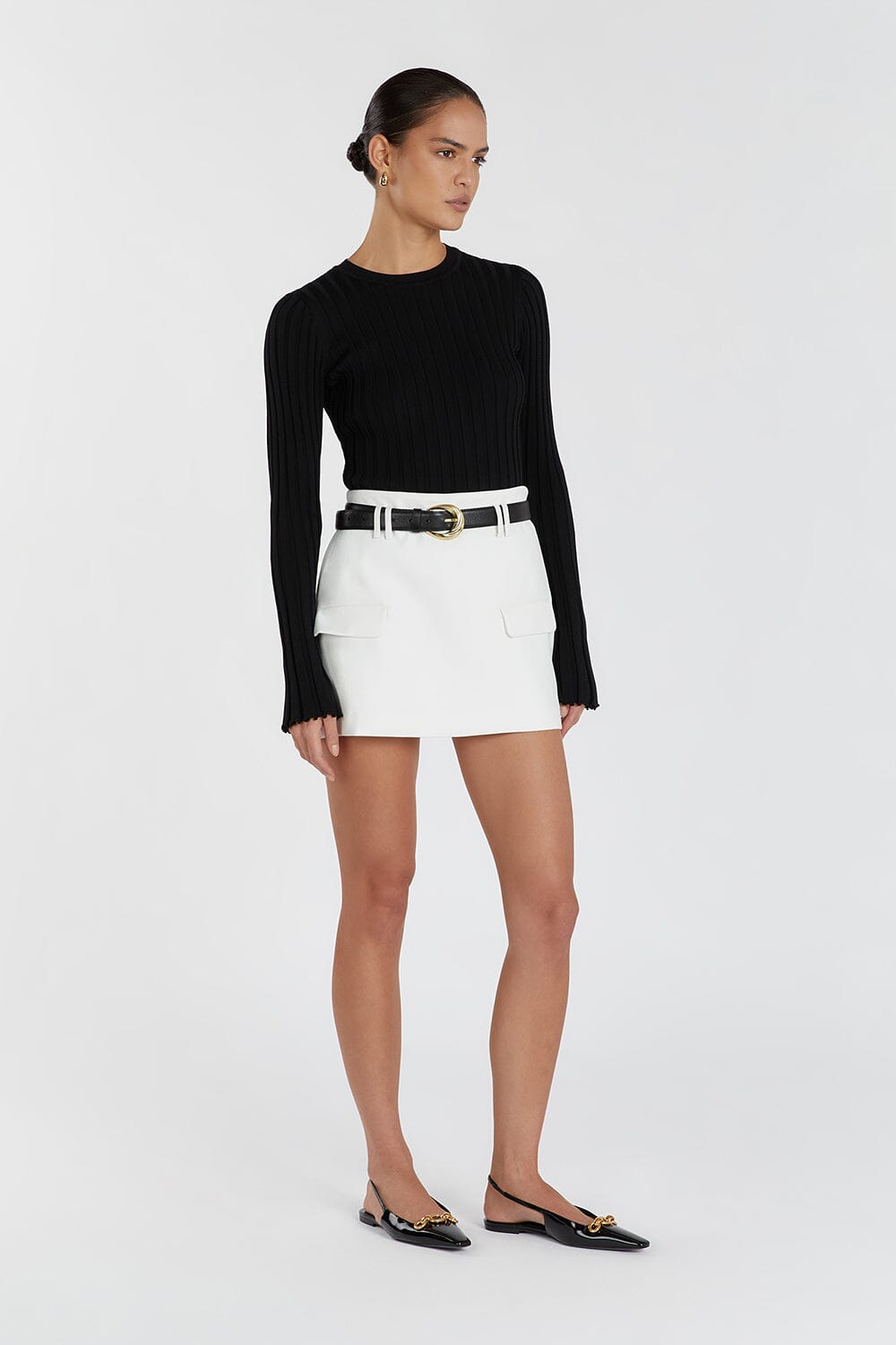 ADA BLACK LONG SLEEVE KNIT TOP