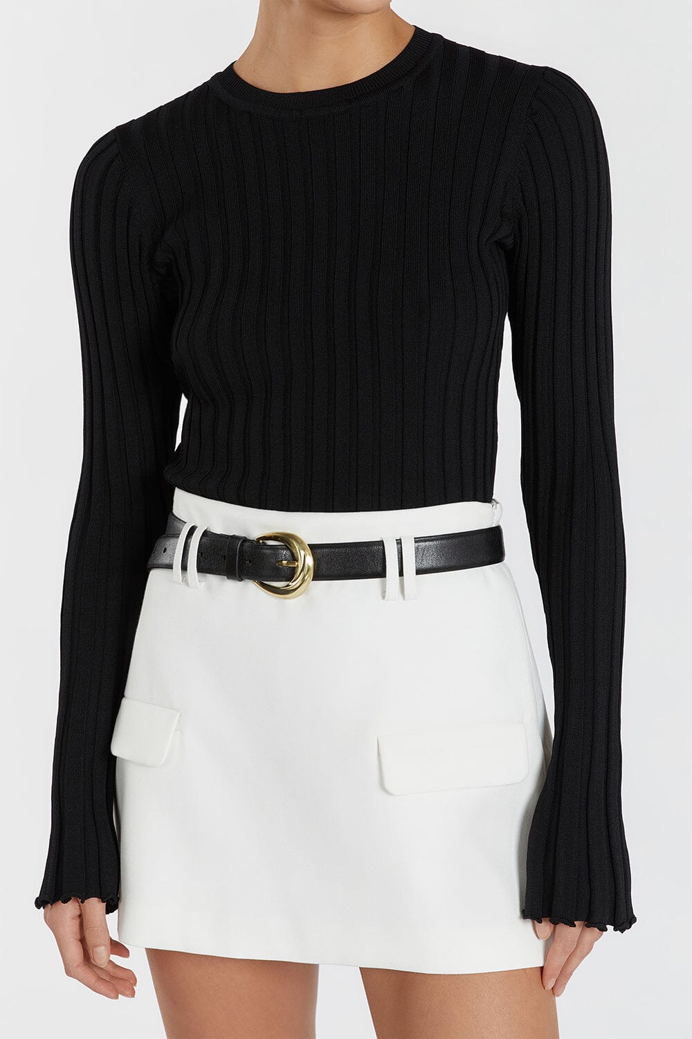 ADA BLACK LONG SLEEVE KNIT TOP