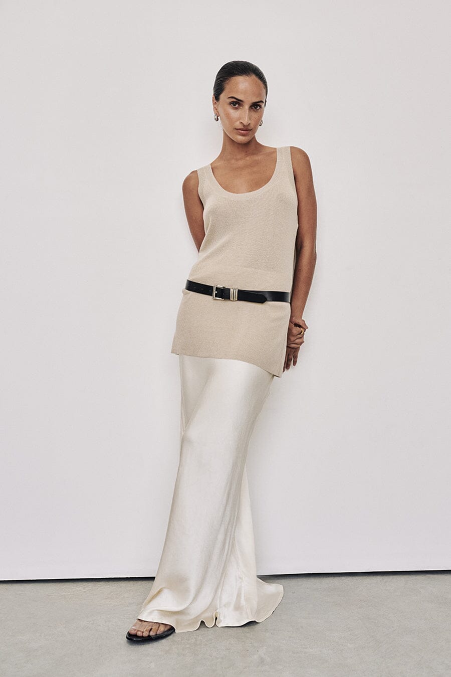 ALIA NATURAL SCOOP KNIT TANK Clothing DISSH Boutiques XL NATURAL